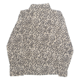 SAG HARBOR Womens Printed Blouse Brown Collared Long Sleeve Animal Print S