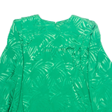 Womens Blouse Shirt Green Long Sleeve M