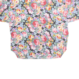 Womens Oversized Shirt Pink Collared Floral XL