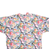Womens Oversized Shirt Pink Collared Floral XL