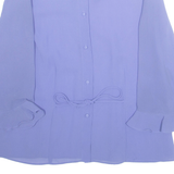 DRESSBARN Womens Shirt Purple Collared Long Sleeve M