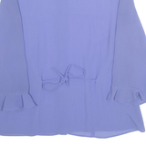 DRESSBARN Womens Shirt Purple Collared Long Sleeve M