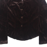 Womens Shirt Brown Collared Long Sleeve M