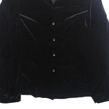 SAG HARBOR Womens Blouse Black Collared Long Sleeve L