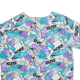 TRUFFLES Womens Printed Shirt Blue Crazy Pattern L