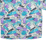 TRUFFLES Womens Printed Shirt Blue Crazy Pattern L