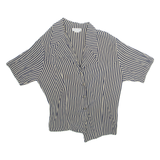 CAMILLE CLAUDEL Womens Printed Shirt Beige Collared Striped L