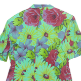 ESSELL Womens Printed Shirt Green Collared Viscose Floral L