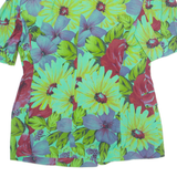 ESSELL Womens Printed Shirt Green Collared Viscose Floral L