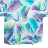 ROLANGE MONDER Womens Printed Shirt Blue Collared Crazy Pattern M