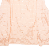 NISIONS Womens Blouse Pink Collared Long Sleeve M