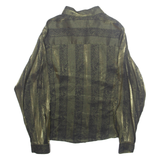 KATHIE LEE Womens Printed Shirt Green Collared Long Sleeve Crazy Pattern S