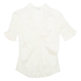 PETRUCCIOLI Womens Top Cream V-Neck Silk M