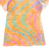 HARLEY DAVIDSON Womens Printed Top Orange Striped XL