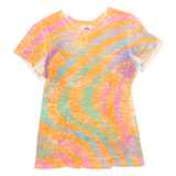 HARLEY DAVIDSON Womens Printed Top Orange Striped XL