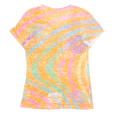 HARLEY DAVIDSON Womens Printed Top Orange Striped XL