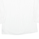 LA MODE STYLE Womens Blouse White Collared Long Sleeve M