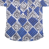 Womens Printed Shirt Blue Crazy Pattern L