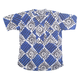 Womens Printed Shirt Blue Crazy Pattern L