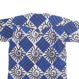 Womens Printed Shirt Blue Crazy Pattern L