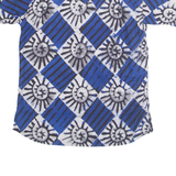 Womens Printed Shirt Blue Crazy Pattern L