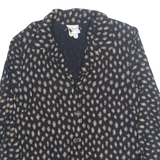 BENTLEY Womens Printed Blouse Black Collared Long Sleeve Crazy Pattern M