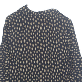 BENTLEY Womens Printed Blouse Black Collared Long Sleeve Crazy Pattern M