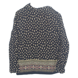 BENTLEY Womens Printed Blouse Black Collared Long Sleeve Crazy Pattern M