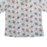 FASHION STAR Womens Printed Shirt White Crazy Pattern L