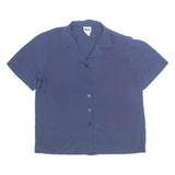 LESLIE FAY Womens Printed Shirt Blue Collared Polka Dot L