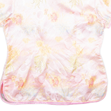 SQUIRREL Womens Printed Top Pink V-Neck Floral L