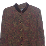 J.D STONE Womens Printed Blouse Brown Long Sleeve Paisley S