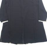 SYCOMORE Womens Oversized Blouse Black Collared Long Sleeve Viscose Fair Isle L