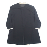 SYCOMORE Womens Oversized Blouse Black Collared Long Sleeve Viscose Fair Isle L