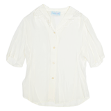 GABRIELLE Womens Blouse Cream V-Neck M