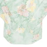 YESSICA Womens Printed Blouse Green Collared Long Sleeve Floral M