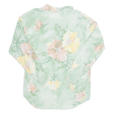 YESSICA Womens Printed Blouse Green Collared Long Sleeve Floral M