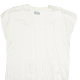 INSPIRATION Womens Top Cream V-Neck Sleeveless Suede M