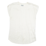 INSPIRATION Womens Top Cream V-Neck Sleeveless Suede M