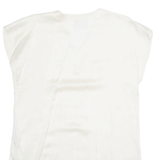 INSPIRATION Womens Top Cream V-Neck Sleeveless Suede M