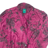 CANDA Womens Printed Blouse Purple Collared Long Sleeve Floral L