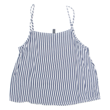 DIVIDED H&M Womens Camisole Top Blue Sleeveless Viscose Striped M