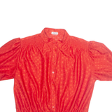 Womens Printed Blouse Red Collared Viscose Spotted M