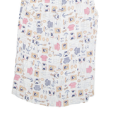 OUI SPORT Womens Printed Shirt White Collared Sleeveless Viscose Crazy Pattern M