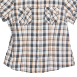 YESSICA Womens Printed Shirt Grey Collared Check S