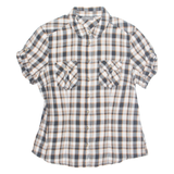 YESSICA Womens Printed Shirt Grey Collared Check S