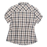 YESSICA Womens Printed Shirt Grey Collared Check S