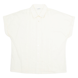 ACKERMANN Womens Blouse Cream Collared Sleeveless L