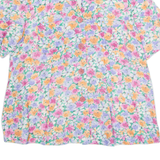 Womens Printed Shirt Pink Collared Floral L