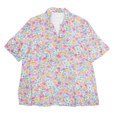Womens Printed Shirt Pink Collared Floral L
